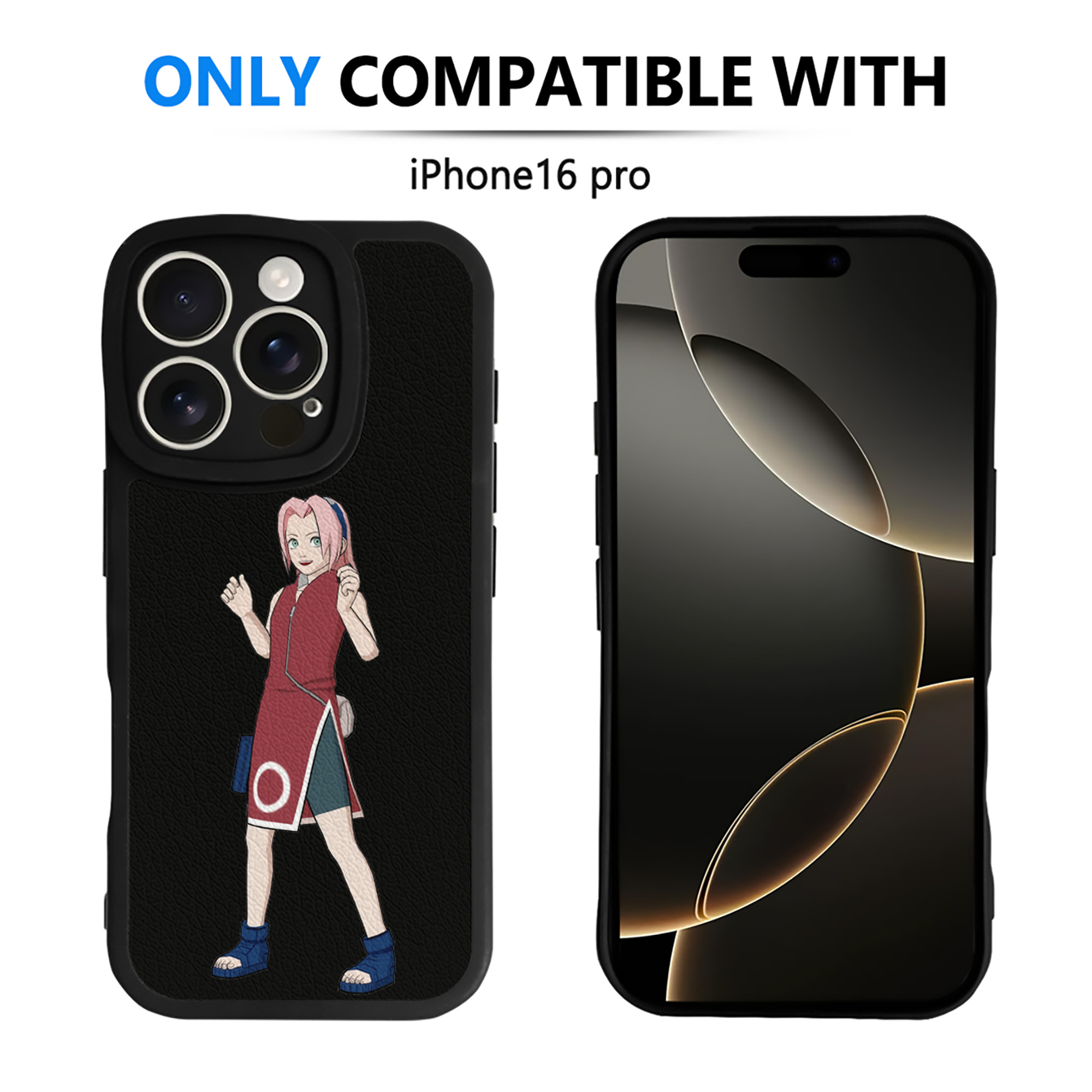 （画像用） NARUTO -ナルト- 春野サクラ Haruno Sakura 【iPhone 16シリーズ対応】シリコンスマホケース（レザー調） 材質：シリコン